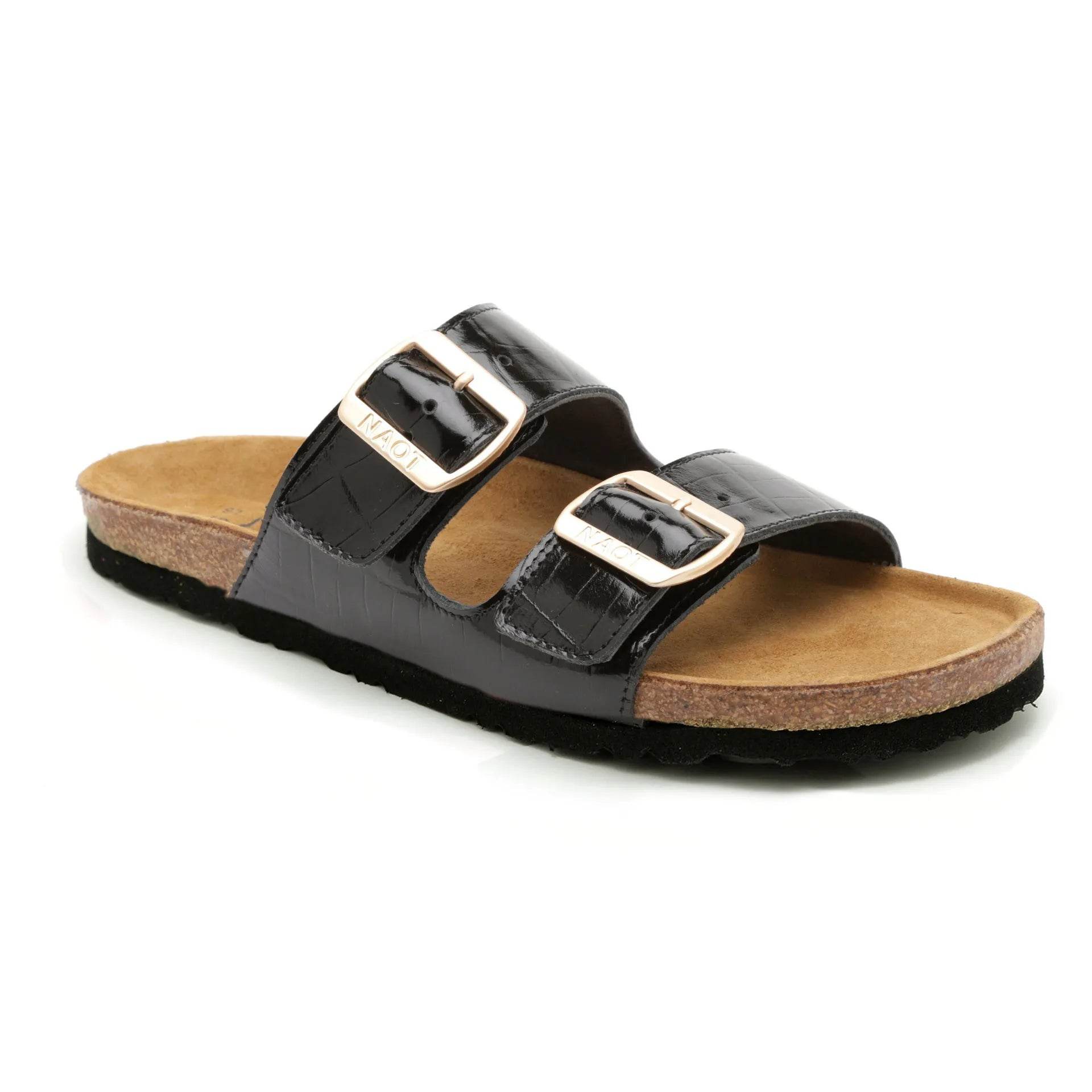 נעל שחר נשים עור קרוקודיל שחור - נאות ישראל