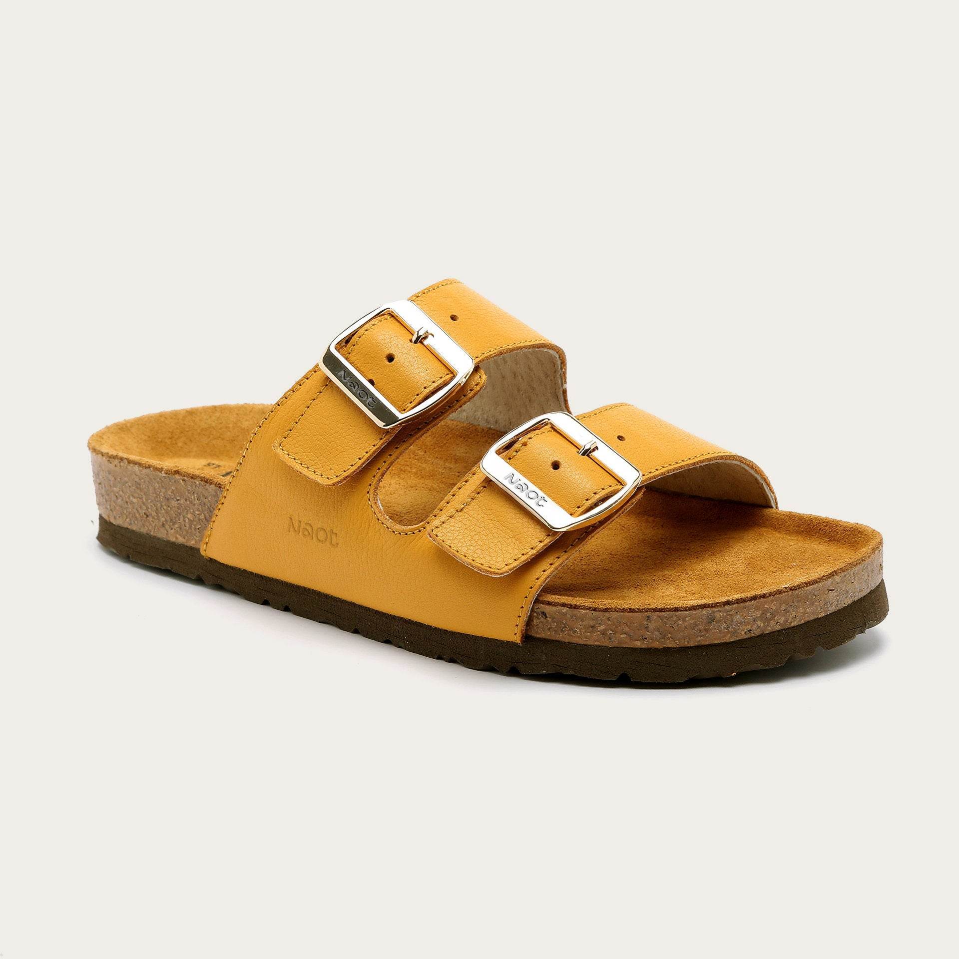 נעל שחר נשים עור צהוב מנגו - נאות ישראל