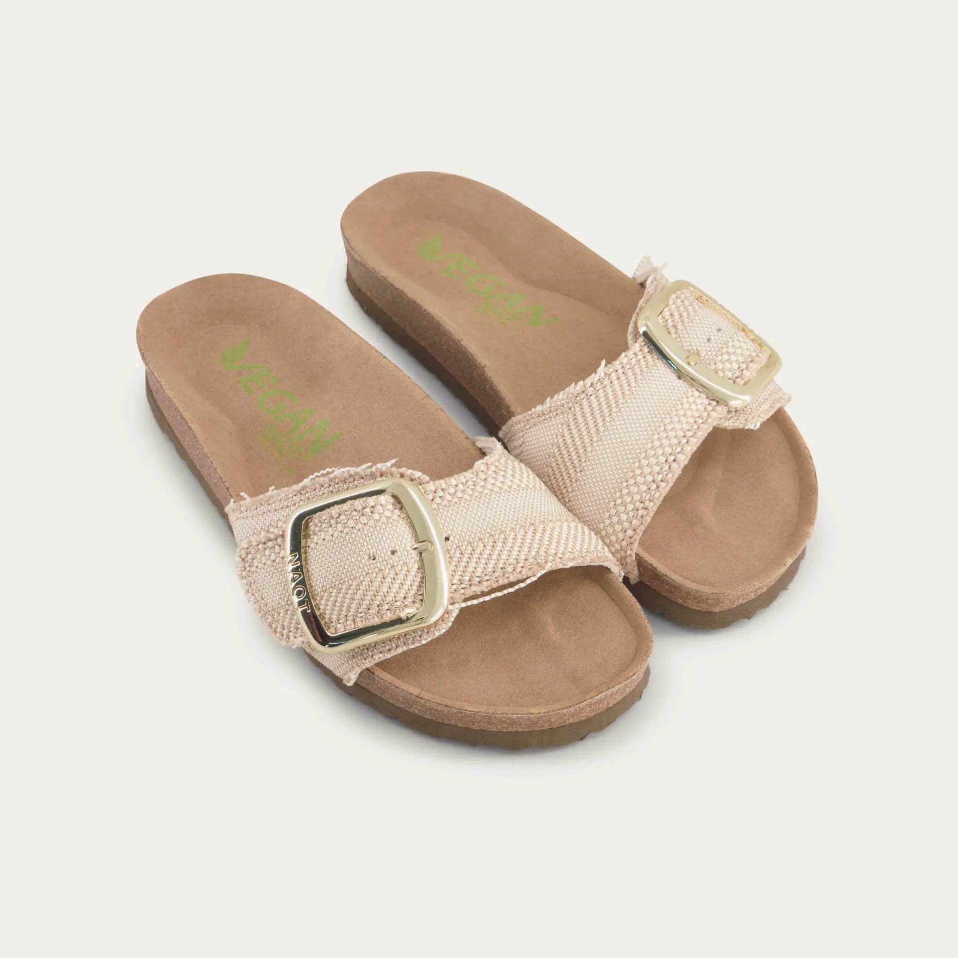 נעל מרילנד ויגן בד טבעי פסים בהיר - נאות ישראל