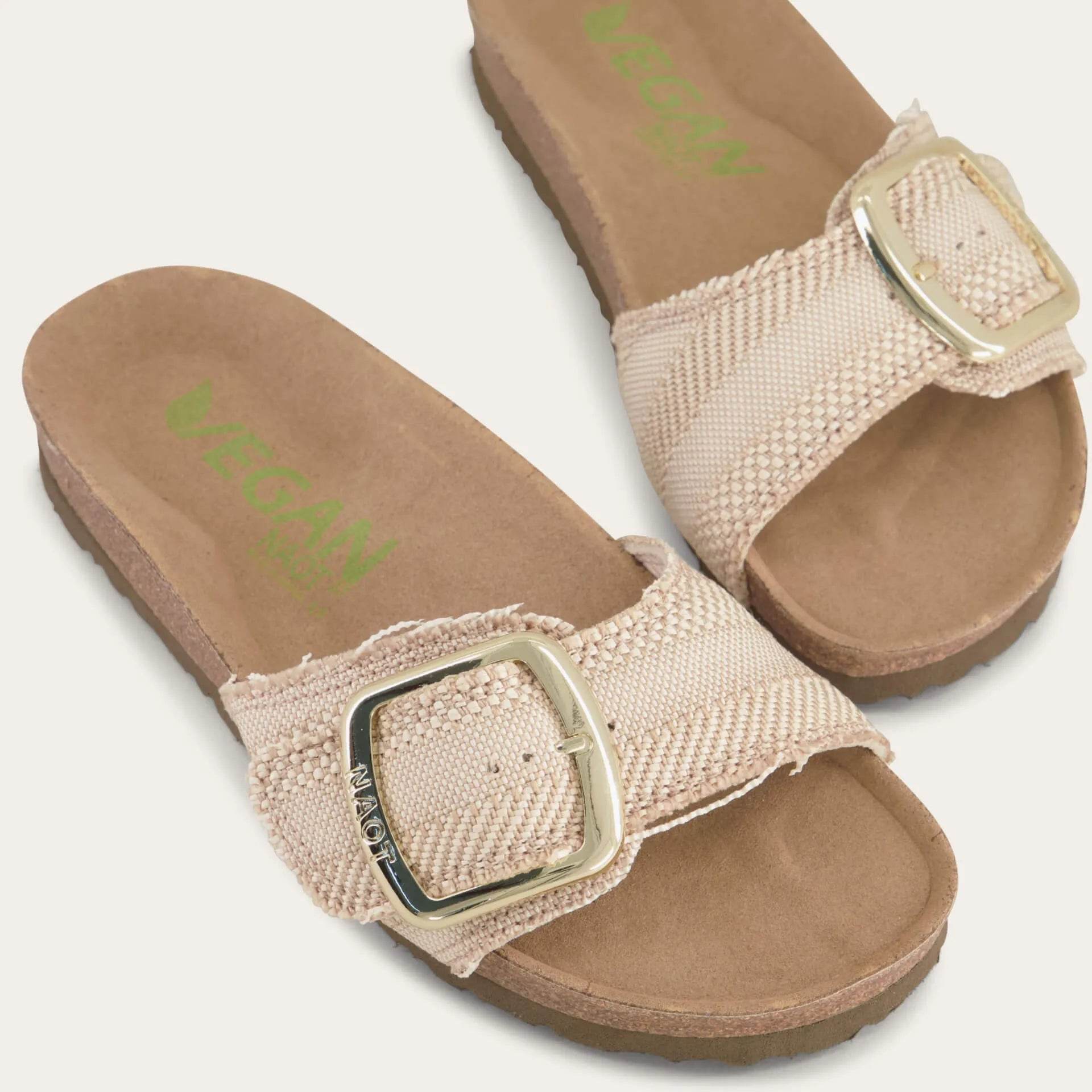 נעל מרילנד ויגן בד טבעי פסים בהיר - נאות ישראל