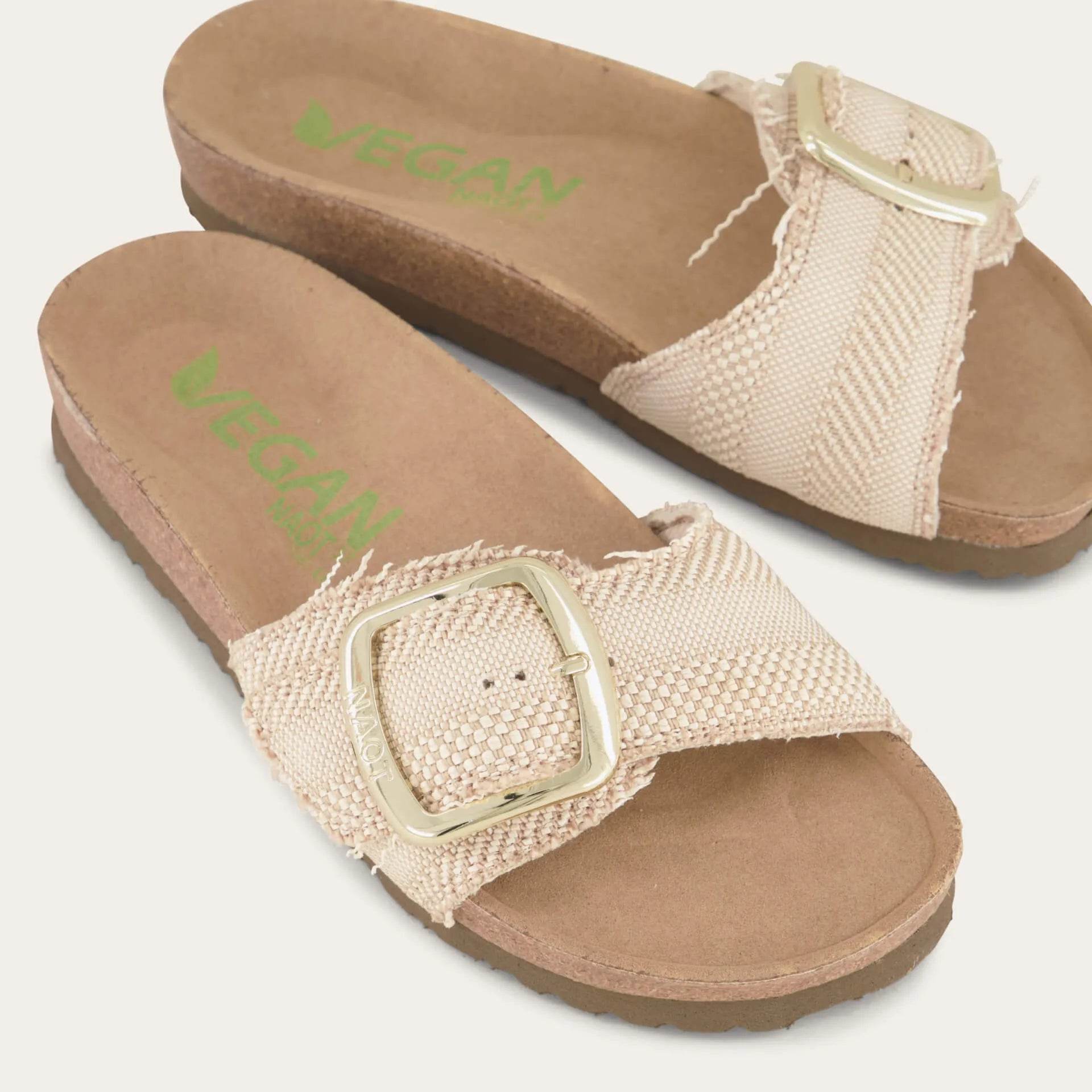 נעל מרילנד ויגן בד טבעי פסים בהיר - נאות ישראל