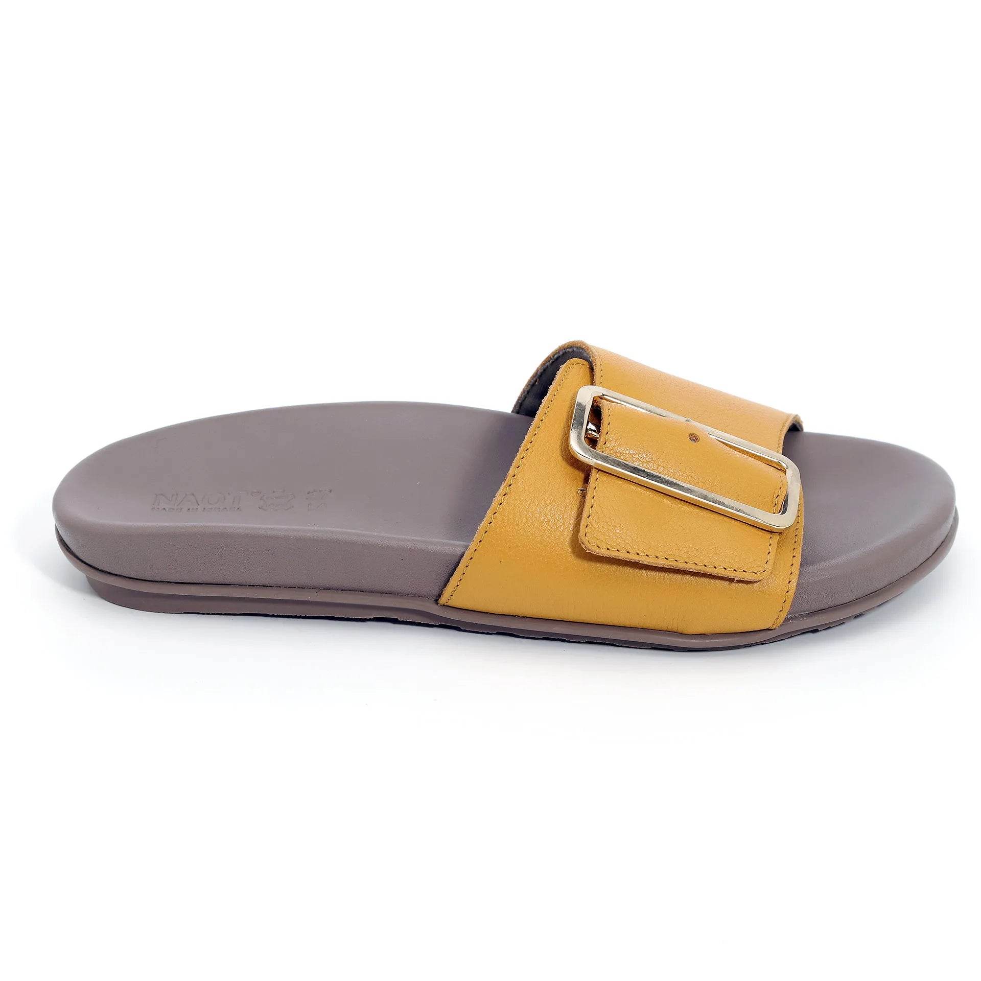 נעל טהיטי עור צהוב מנגו - נאות ישראל