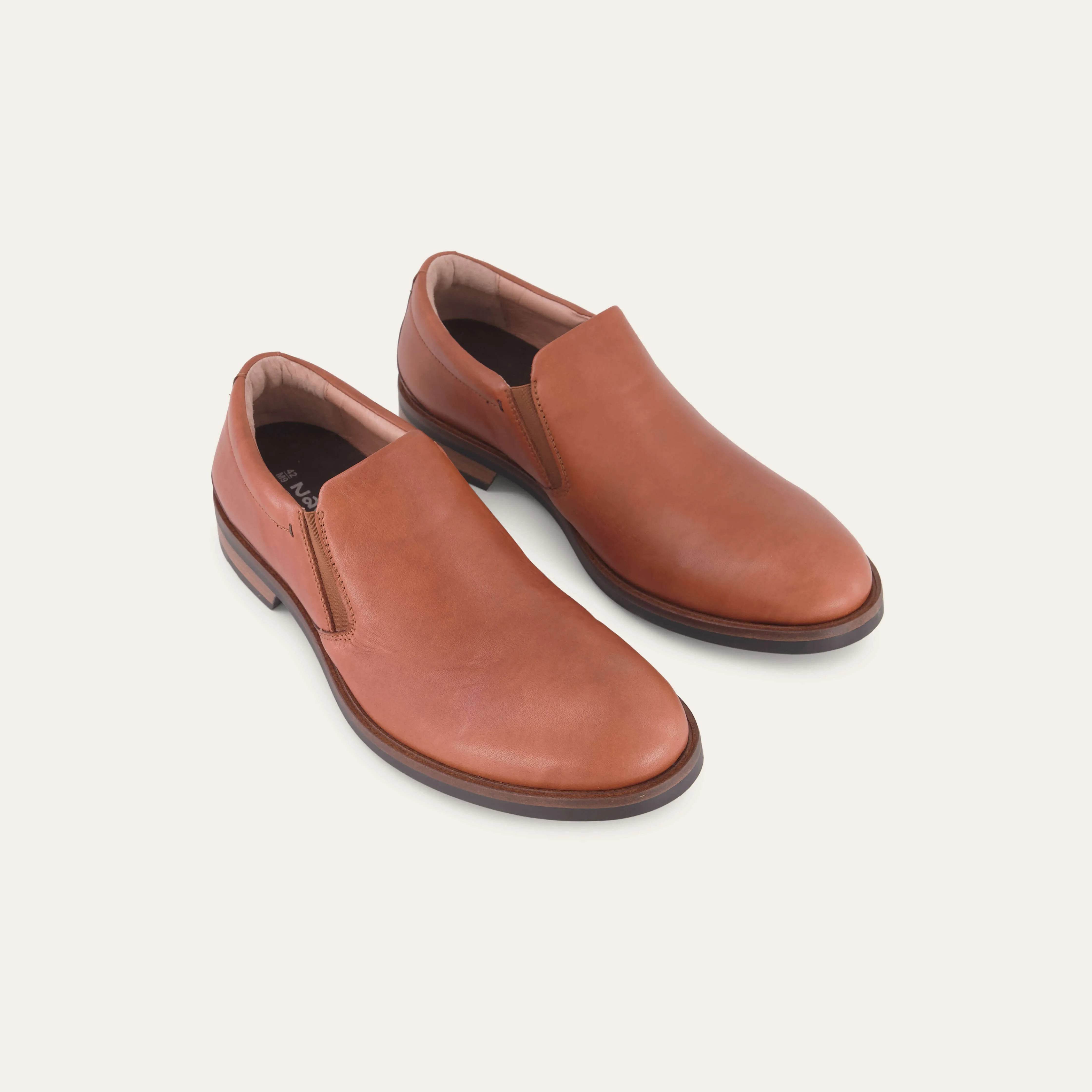 נעל מנהטן עור חום ברנדי - נאות ישראל