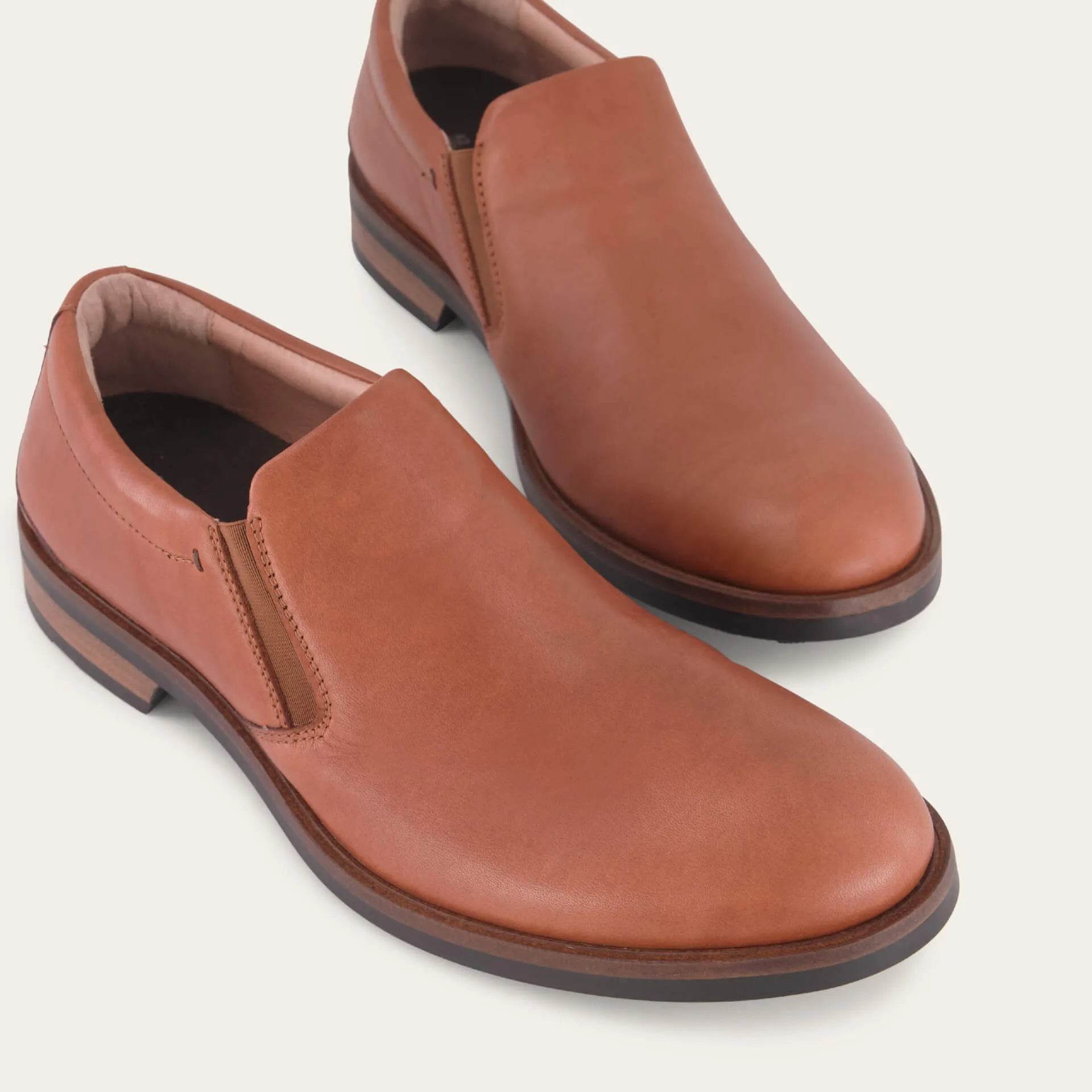 נעל מנהטן עור חום ברנדי - נאות ישראל