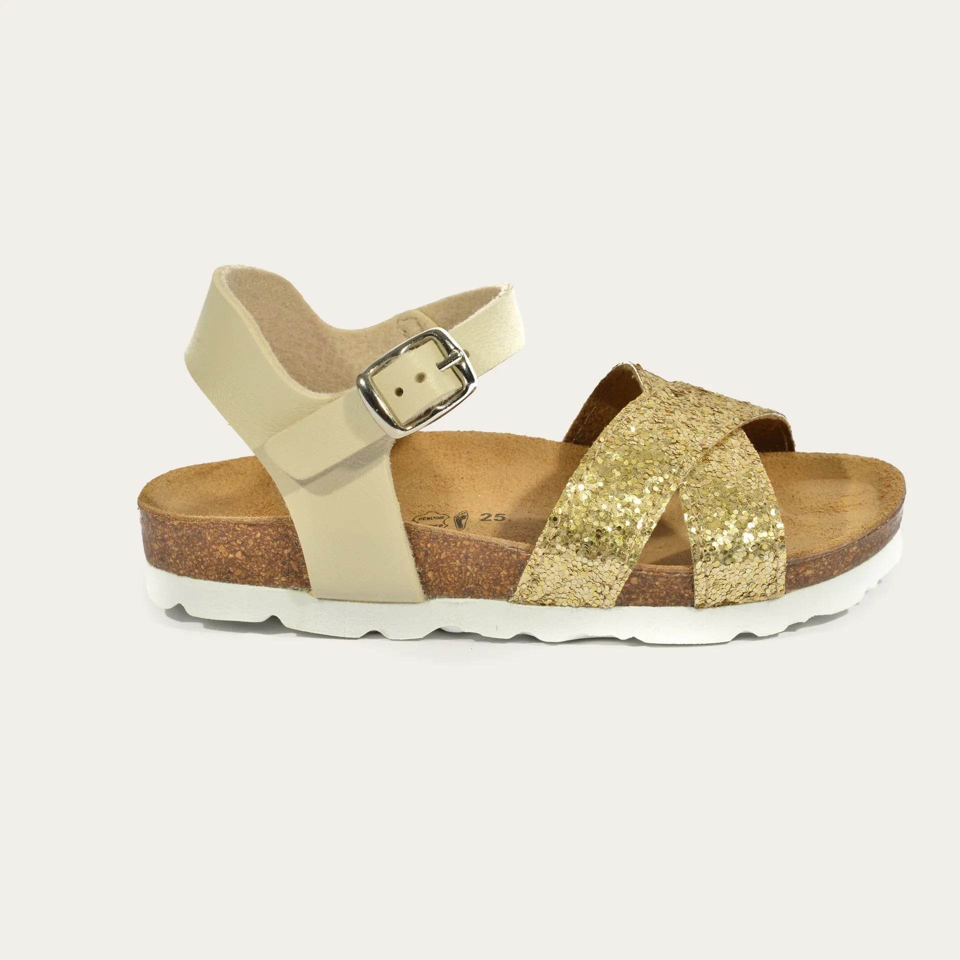 נעל סנדל גפן 19028 זהב נצנץ - נאות ישראל