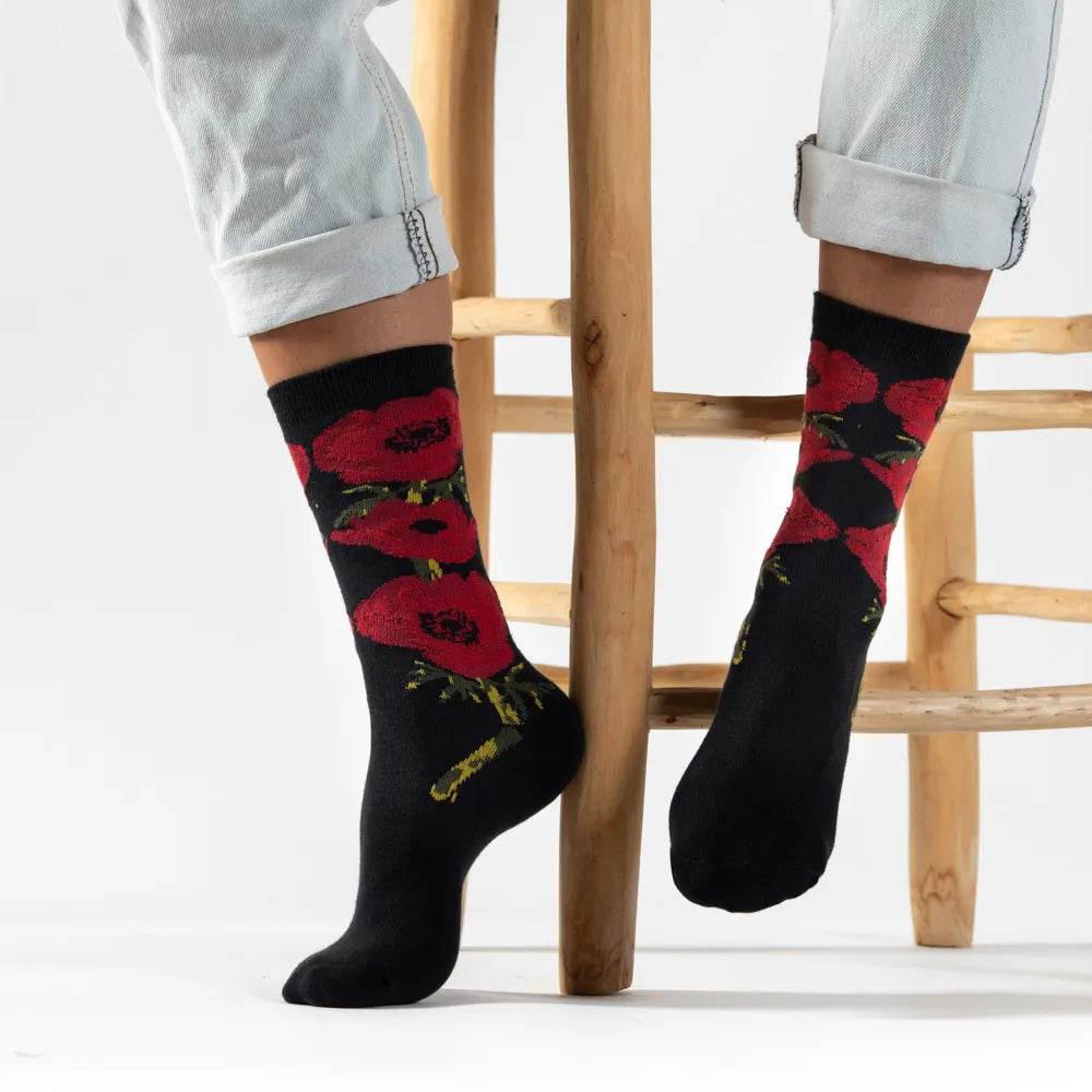 נעל גרבי כותנה נשים 1608 אדום 203 - נאות ישראל