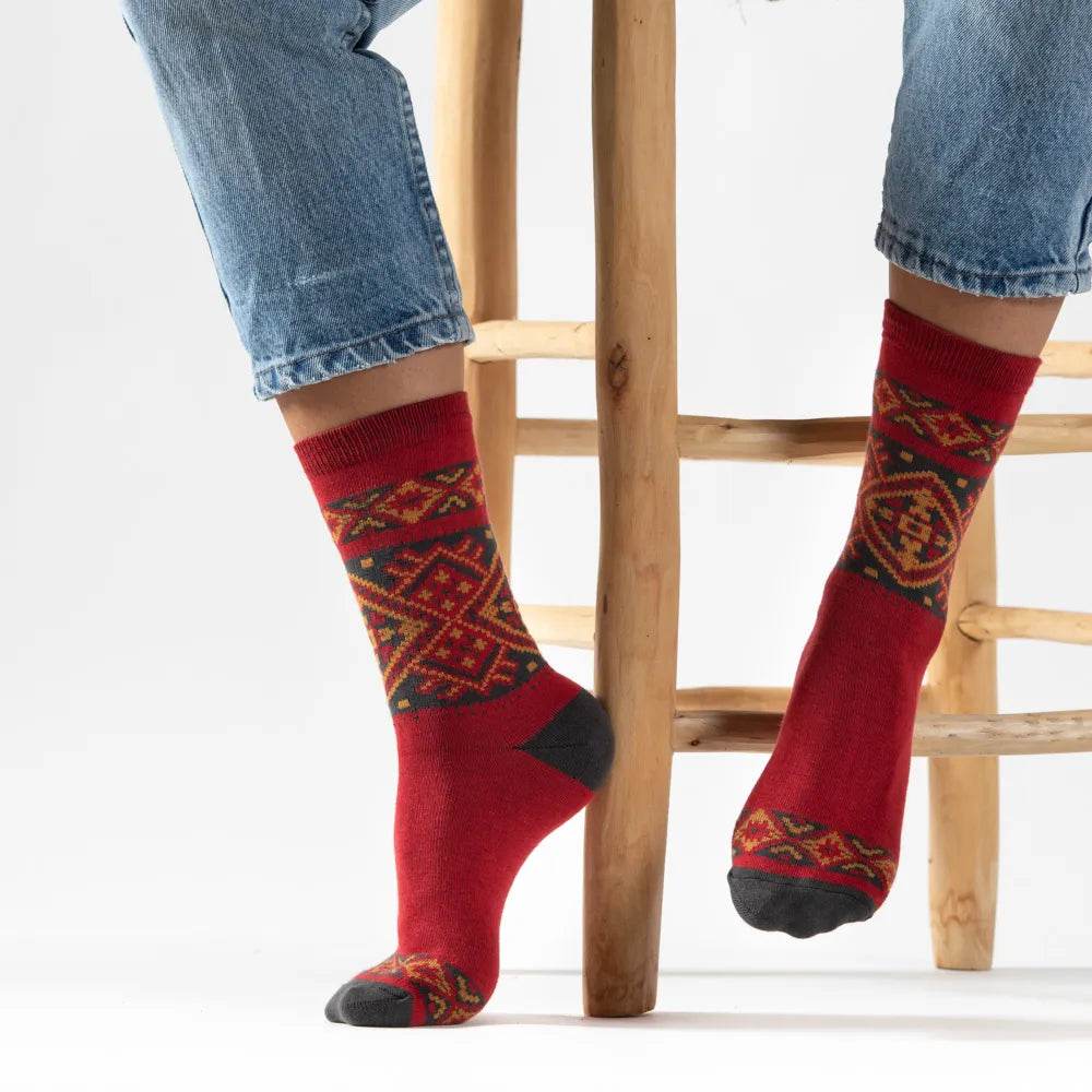 נעל גרבי כותנה נשים 1618 אדום 203 - נאות ישראל