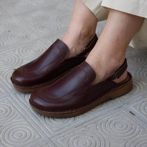 נעל בוראנו עור בורדו רך - נאות ישראל