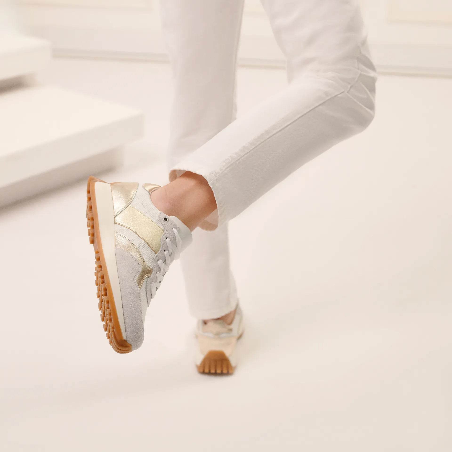 נעל סאנסט לבן זהב וזהב אדום - נאות ישראל