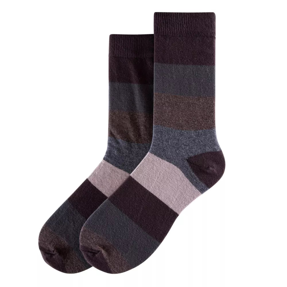 גרבי גבר פס רחב חום חום ברנדי