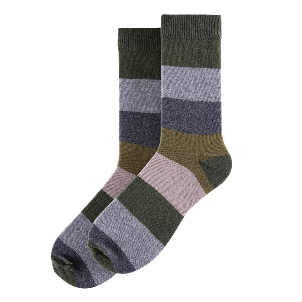 גרבי גבר פס רחב ירוק זית ירוק זית